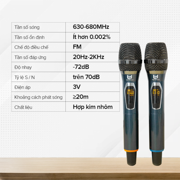 Micro Không Dây Đa Năng BEST SOUND U-WR09 ( Loại 2 Mic )
