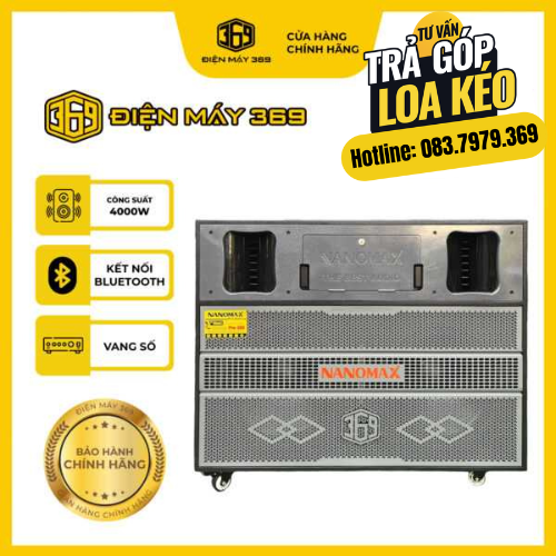 Loa Kéo Điện Công Suất CỰC Lớn NANOMAX PRO 369 - Đẩy 56 Sò ToShiba Công Suất 4000W